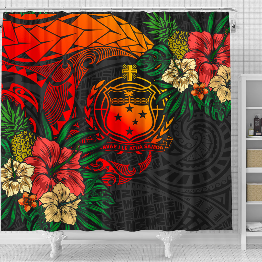 Samoa Shower Curtain Polynesian Coat Of Arms Tropical