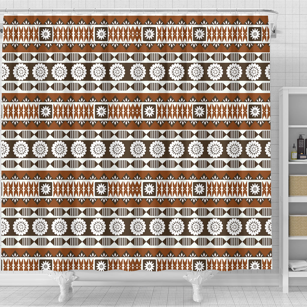 Fiji Shower Curtain Tapa Masi Pattern