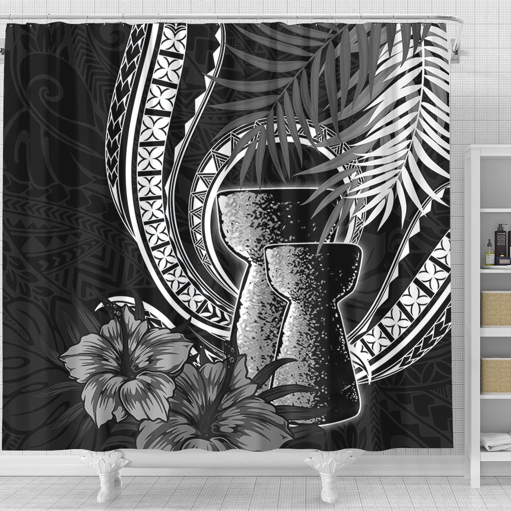 Guam Shower Curtain Tribal Latte Stone Tropical Style