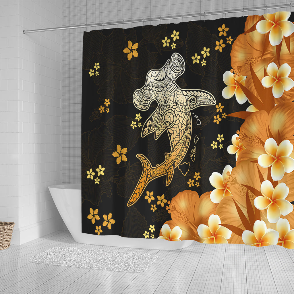 Hawaii Shower Curtain Tribal Polynesia Shark Tattoo