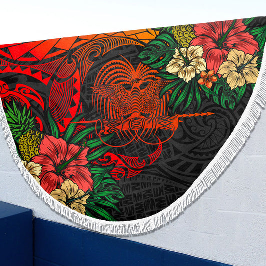 Papua New Guinea Beach Blanket Polynesian Coat Of Arms Tropical
