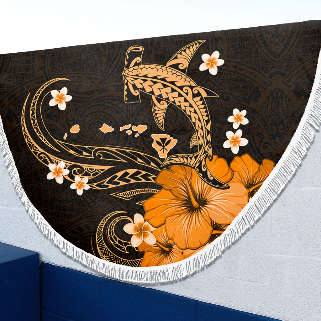 Hawaii Beach Blanket Kanaka Map And Shark Tribal Tattoo