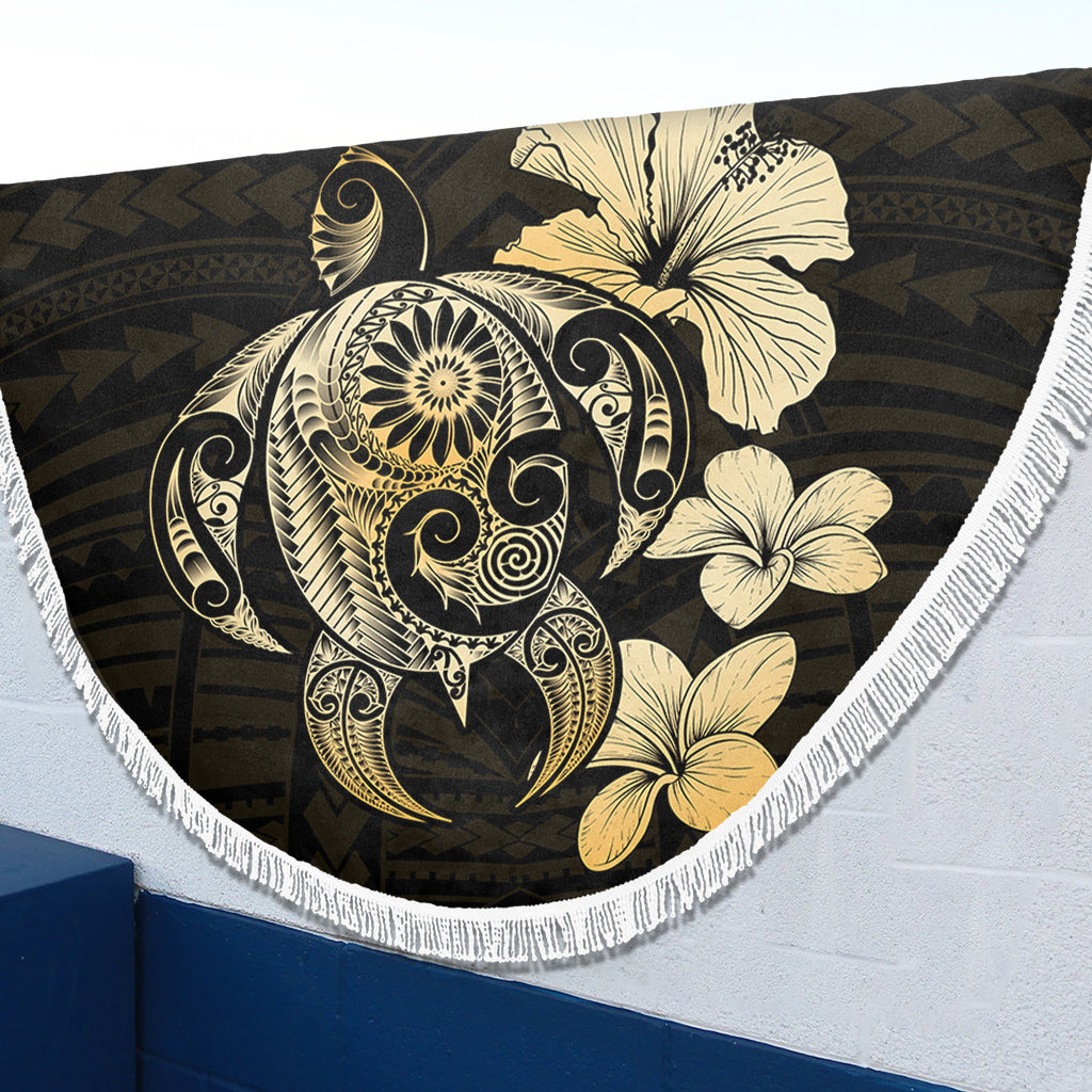 Hawaii Beach Blanket Hibiscus Plumeria Mix Polynesian Turtle