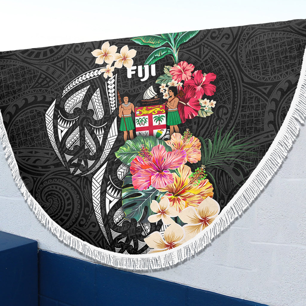 Fiji Beach Blanket Coat Of Arms Polynesian With Hibiscus