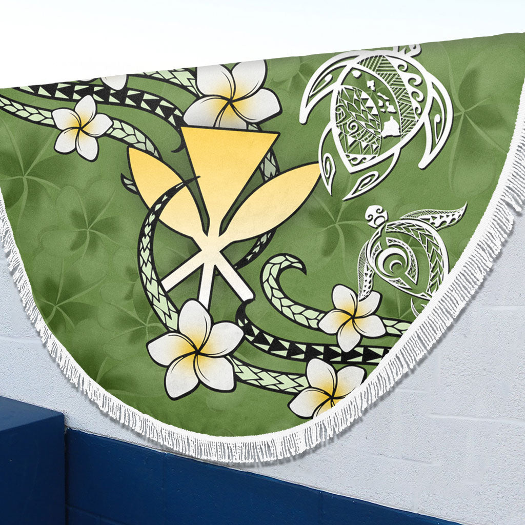 Hawaii Beach Blanket Kanaka And Turtle Map Plumeria Polynesia