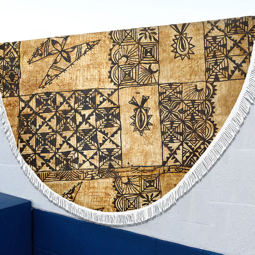 Tonga Beach Blanket Tapa Cloth Vintage