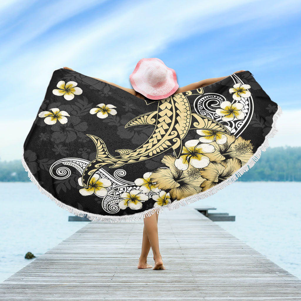 Hawaii Beach Blanket Hammerhead Shark Gold Tropical