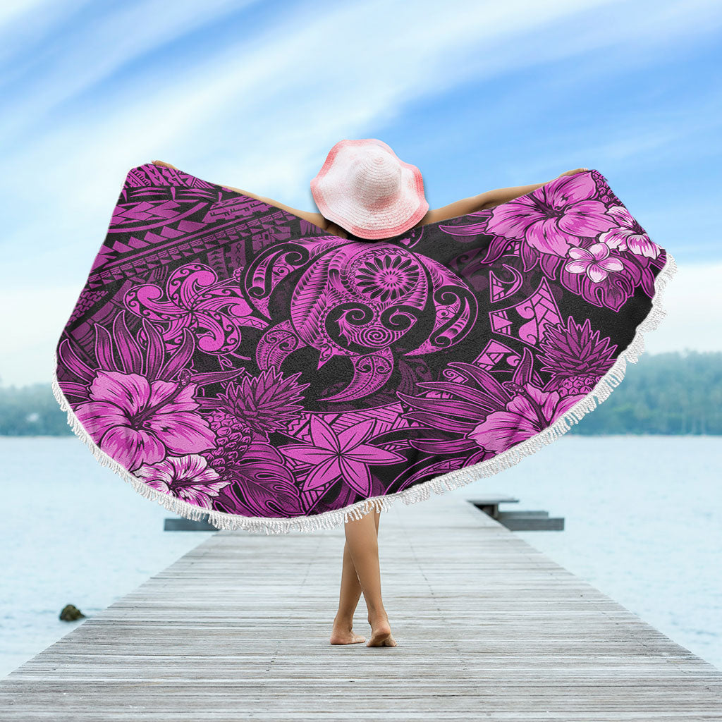 Hawaii Beach Blanket Tribal Polynesia Sea Turtle Design Pacific Dream