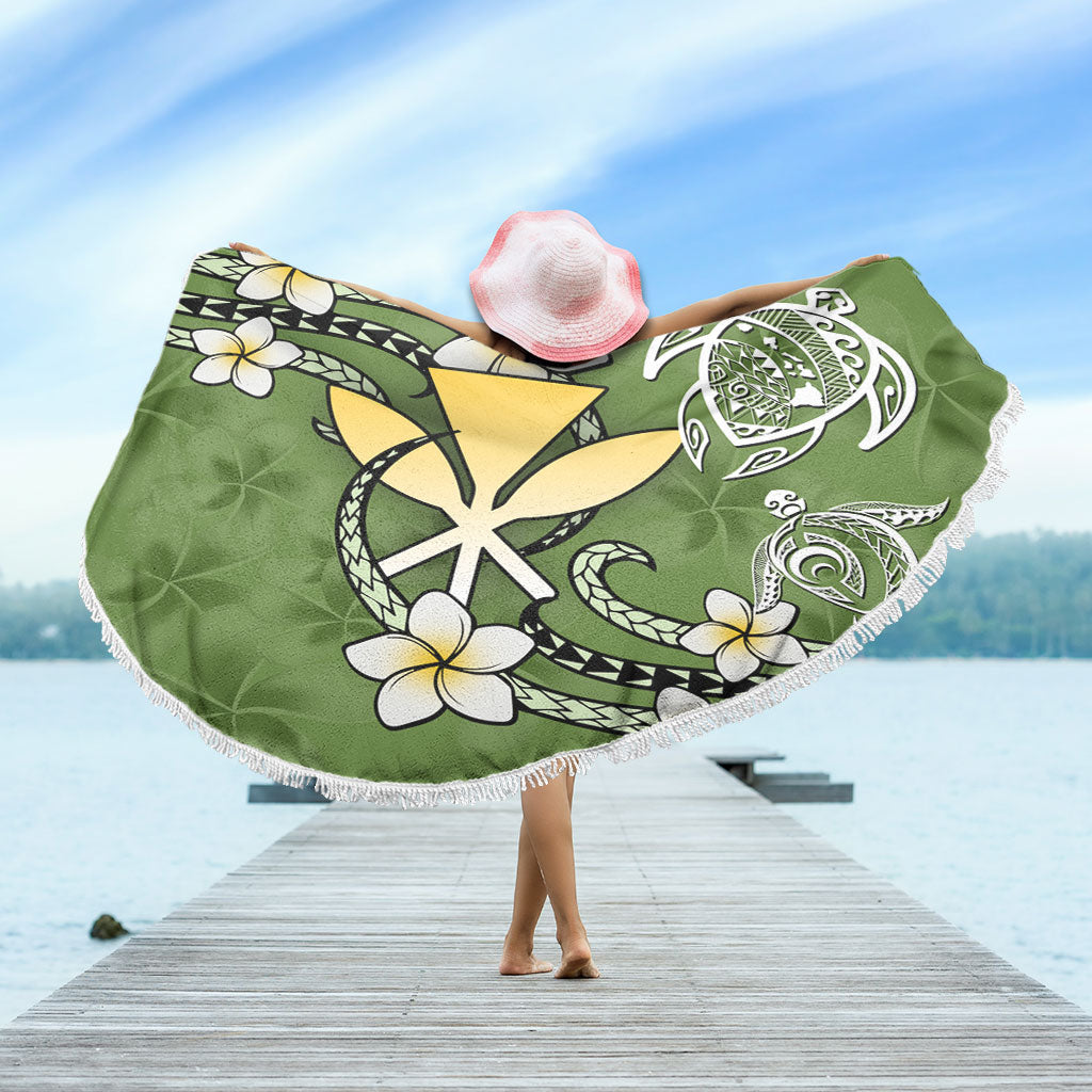 Hawaii Beach Blanket Kanaka And Turtle Map Plumeria Polynesia