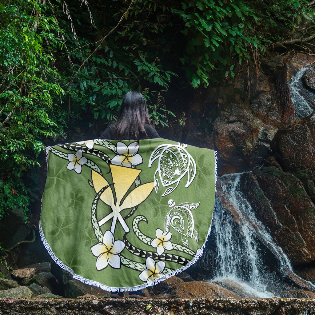 Hawaii Beach Blanket Kanaka And Turtle Map Plumeria Polynesia