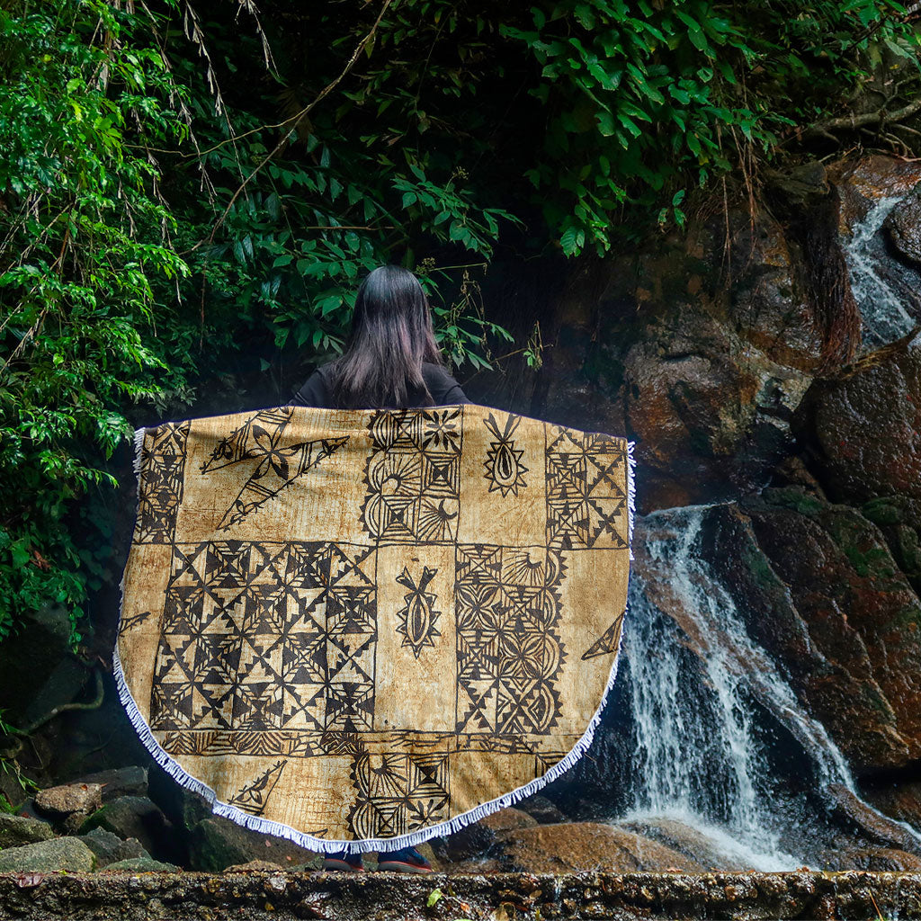 Tonga Beach Blanket Tapa Cloth Vintage