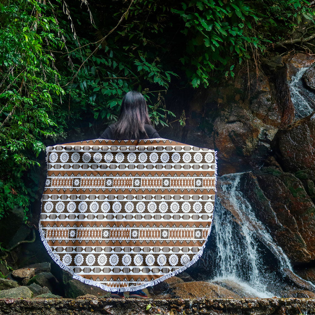 Fiji Beach Blanket Tapa Masi Pattern