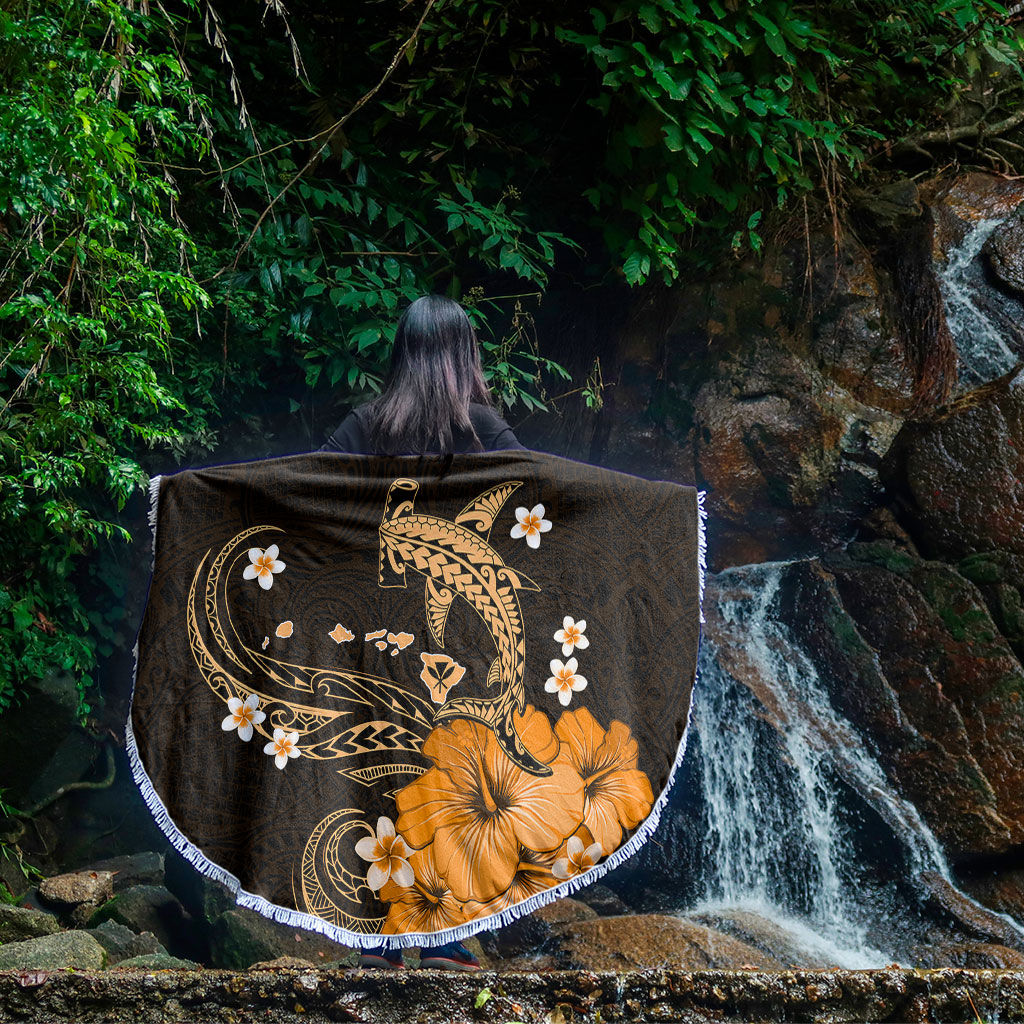 Hawaii Beach Blanket Kanaka Map And Shark Tribal Tattoo