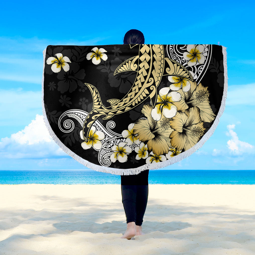 Hawaii Beach Blanket Hammerhead Shark Gold Tropical