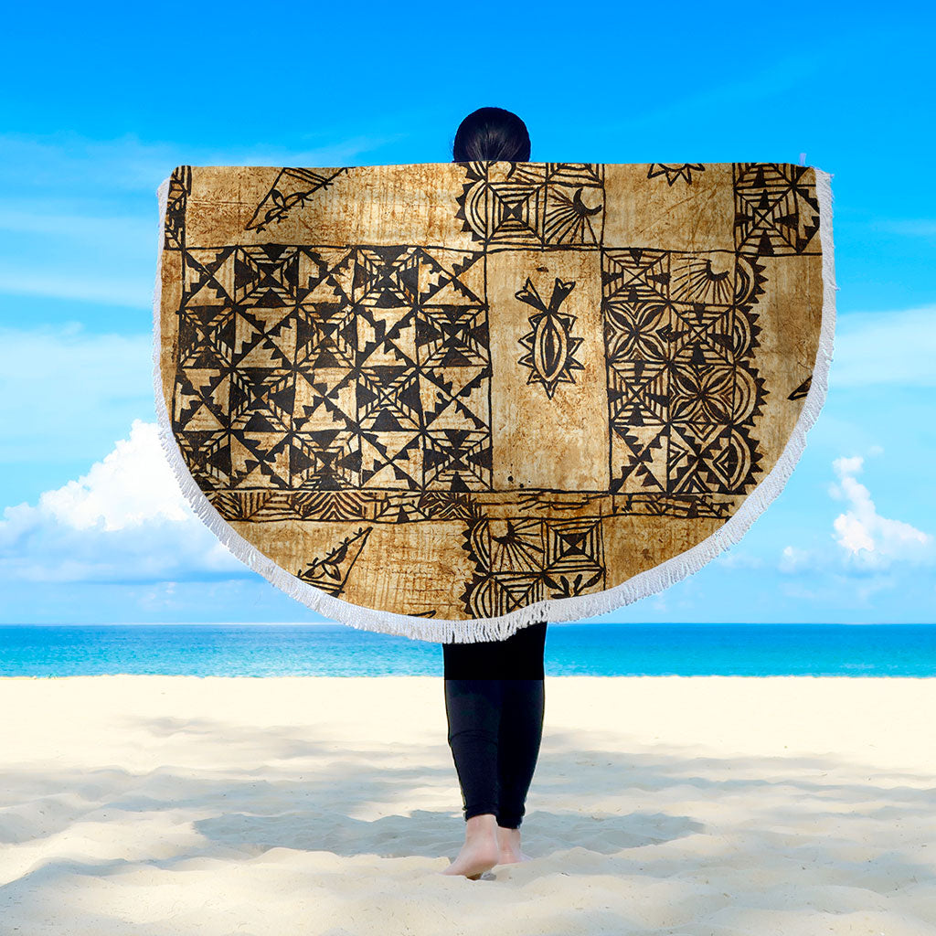 Tonga Beach Blanket Tapa Cloth Vintage