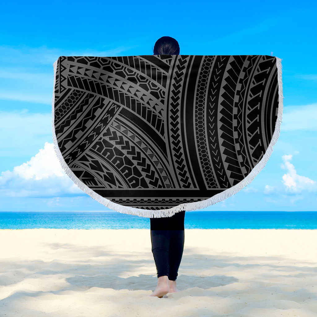 Hawaii Beach Blanket Polynesia Pattern Gray