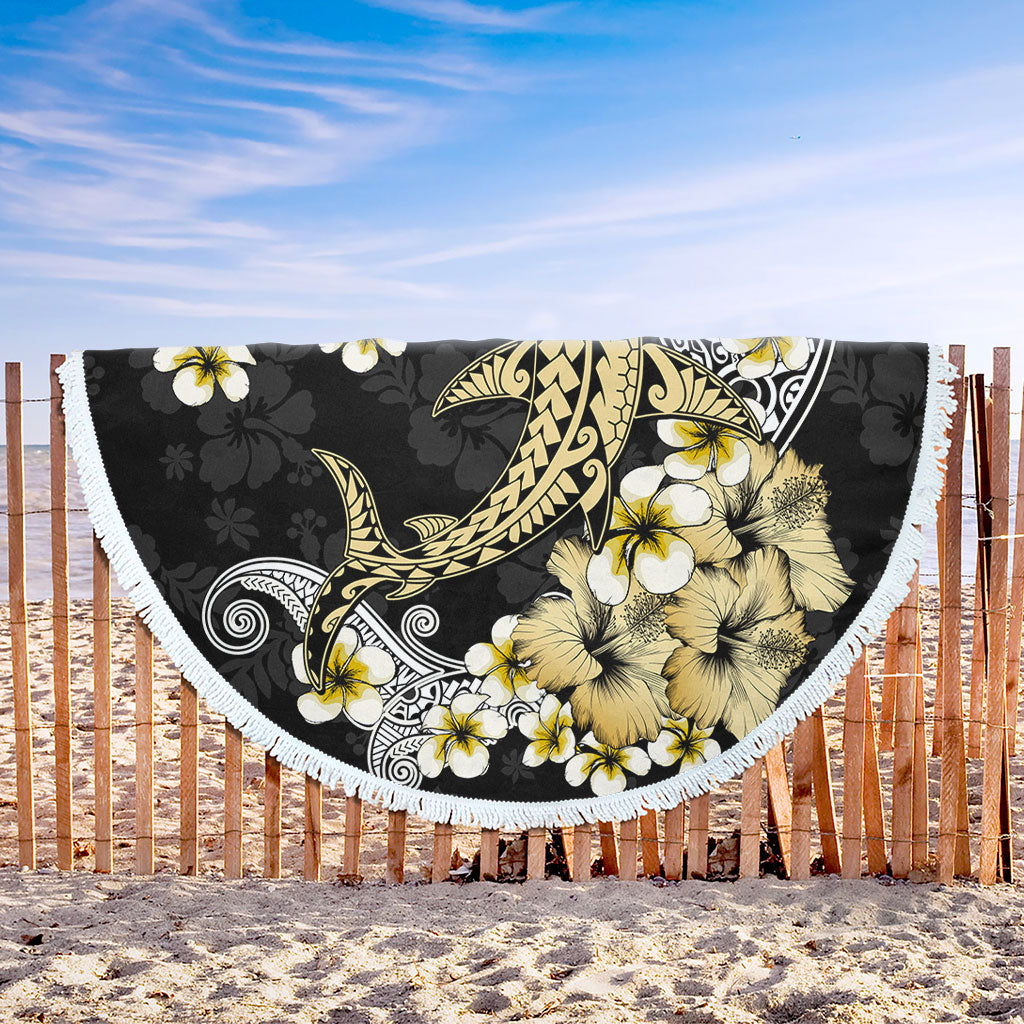 Hawaii Beach Blanket Hammerhead Shark Gold Tropical