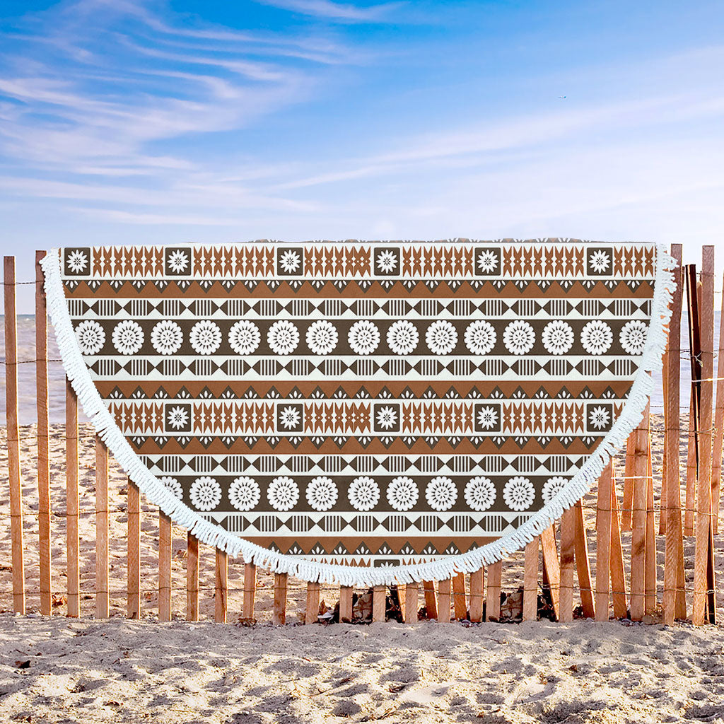 Fiji Beach Blanket Tapa Masi Pattern