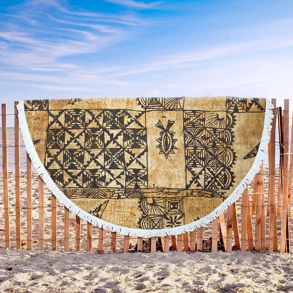 Tonga Beach Blanket Tapa Cloth Vintage