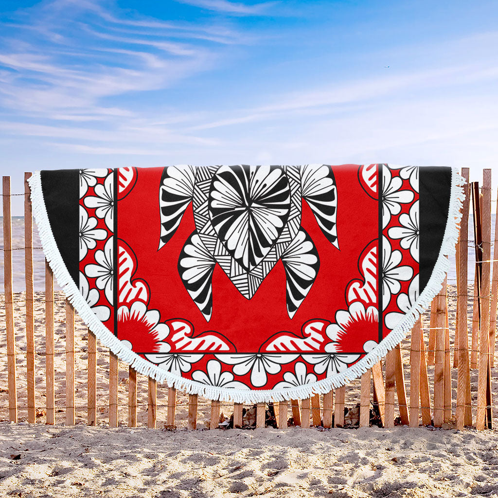 Tonga Beach Blanket Tapa Turtle Design