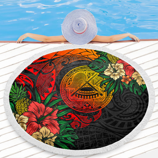 American Samoa Beach Blanket Polynesian Coat Of Arms Tropical