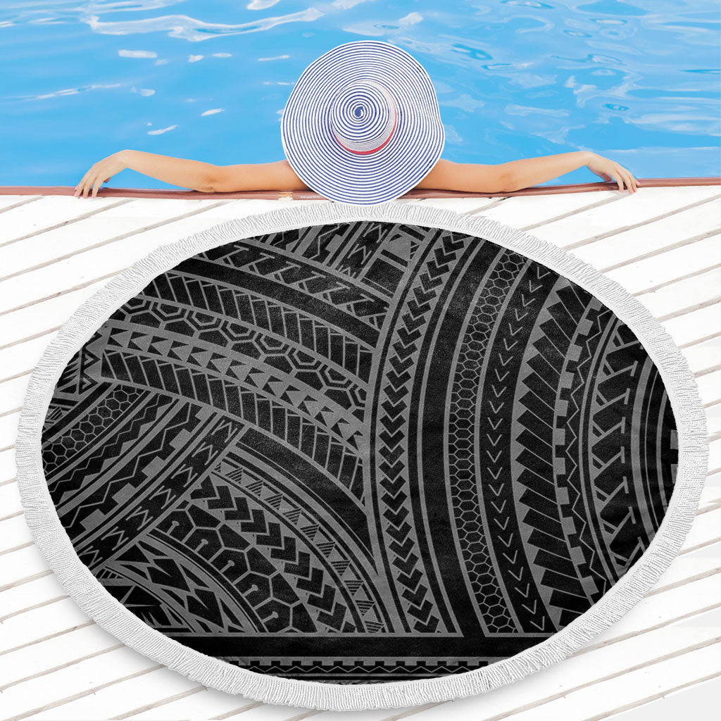 Hawaii Beach Blanket Polynesia Pattern Gray