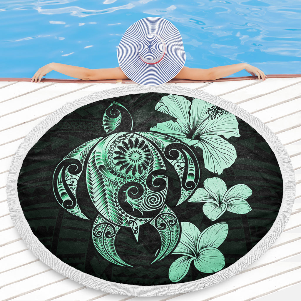 Hawaii Beach Blanket Hibiscus Plumeria Mix Polynesian Turtle