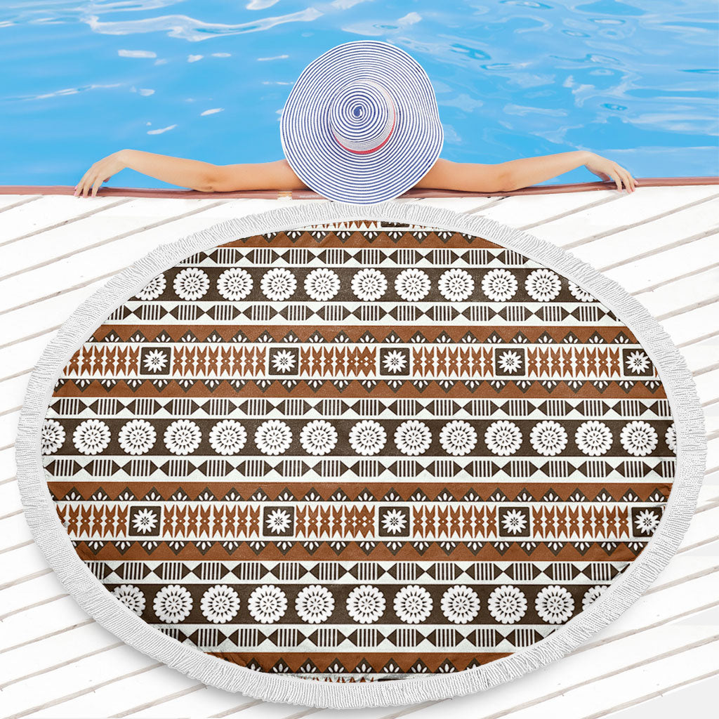 Fiji Beach Blanket Tapa Masi Pattern