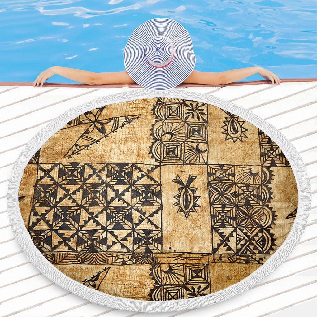 Tonga Beach Blanket Tapa Cloth Vintage