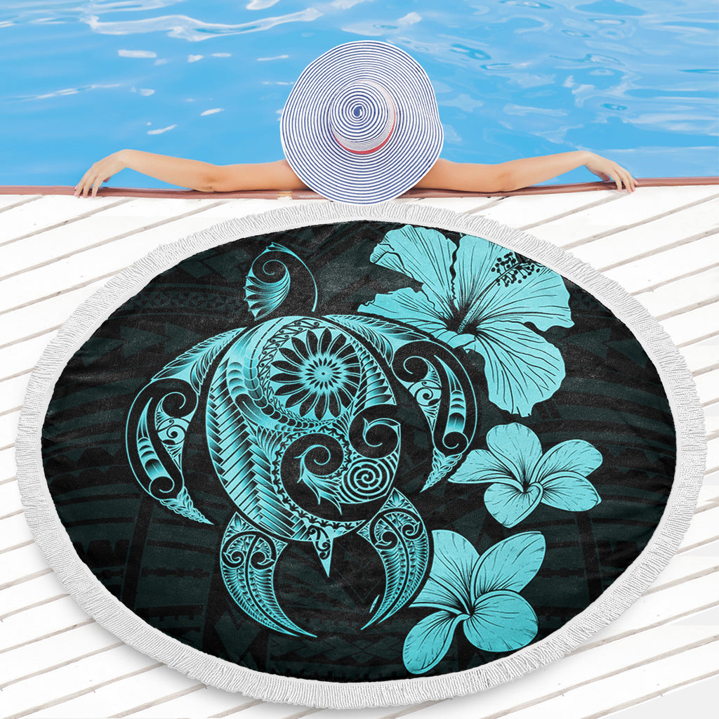 Hawaii Beach Blanket Hibiscus Plumeria Mix Polynesian Turtle