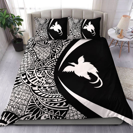 Papua New Guinea Bedding Set Lauhala White Circle Style