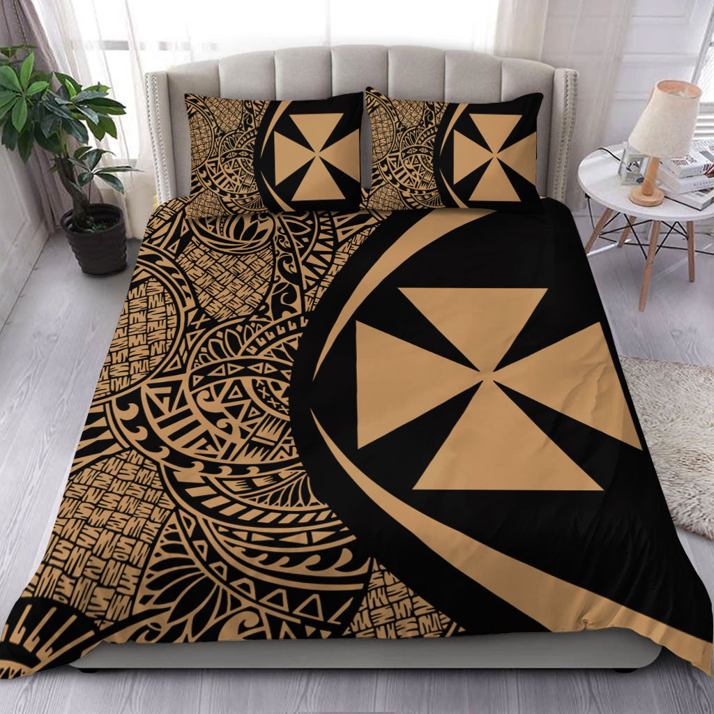 Wallis And Futuna Bedding Set Lauhala Gold Circle Style