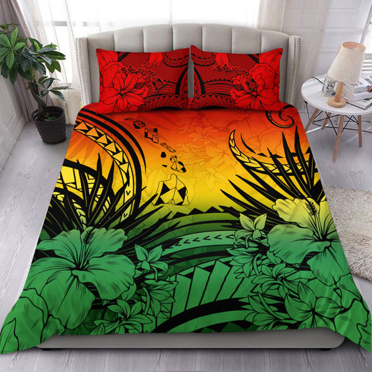 Hawaii Bedding Set Map Polynesian Tattoo Tropical Summer