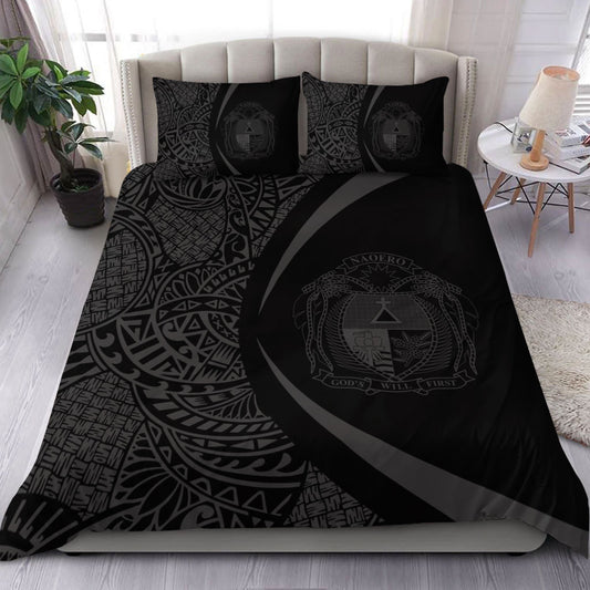 Nauru Bedding Set Lauhala Gray Circle Style