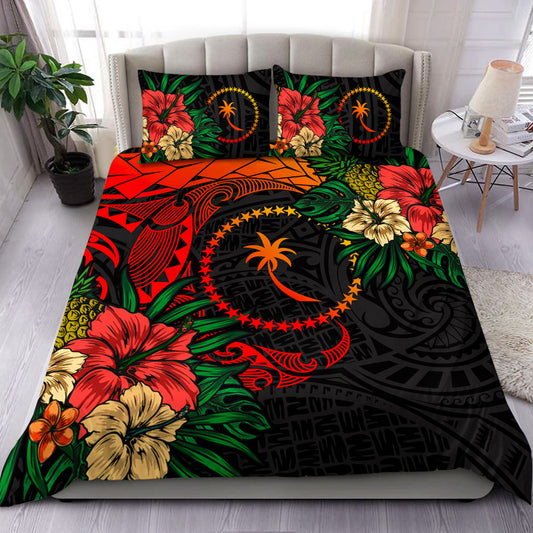 Chuuk State Bedding Set Polynesian Coat Of Arms Tropical