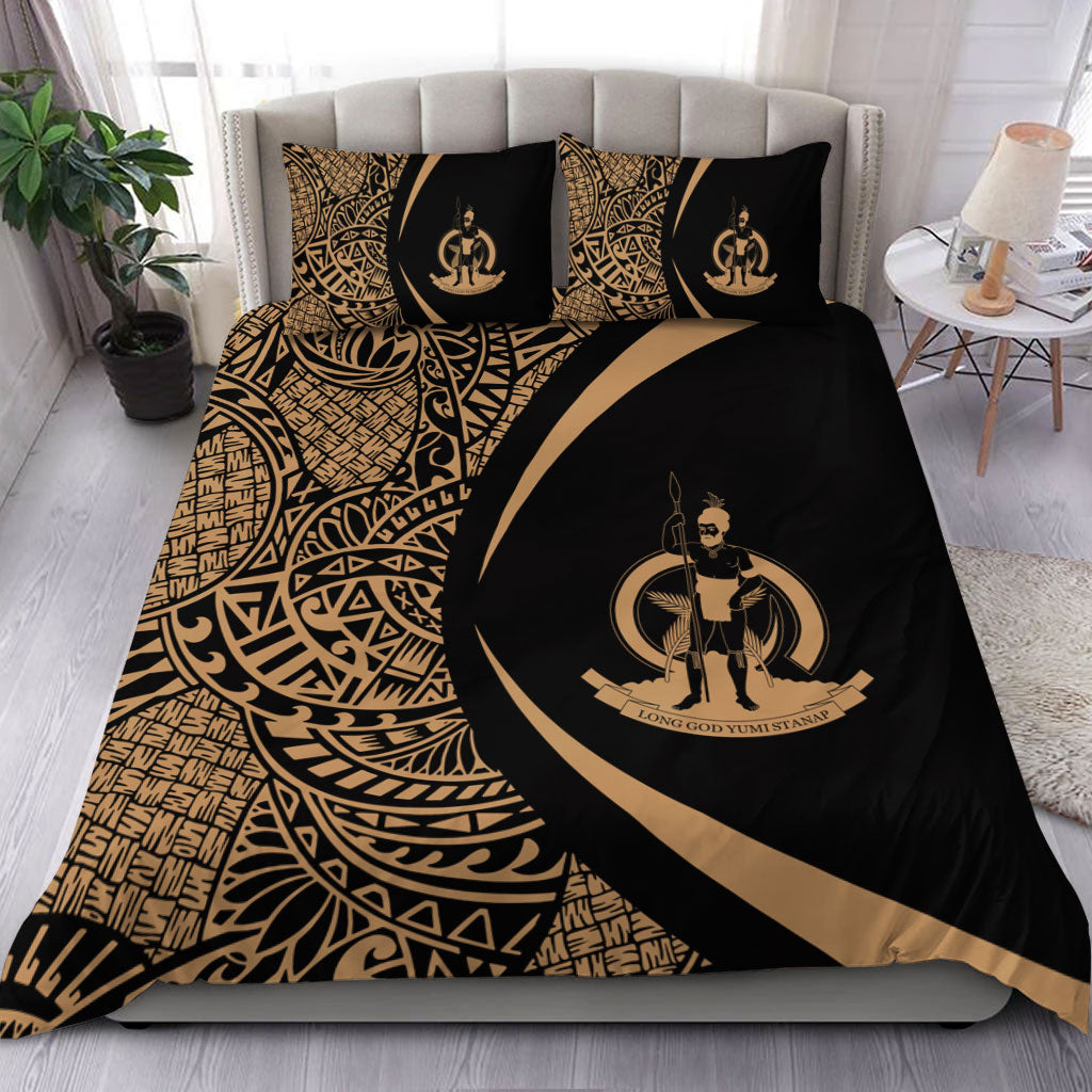 Vanuatu Bedding Set Lauhala Gold Circle Style