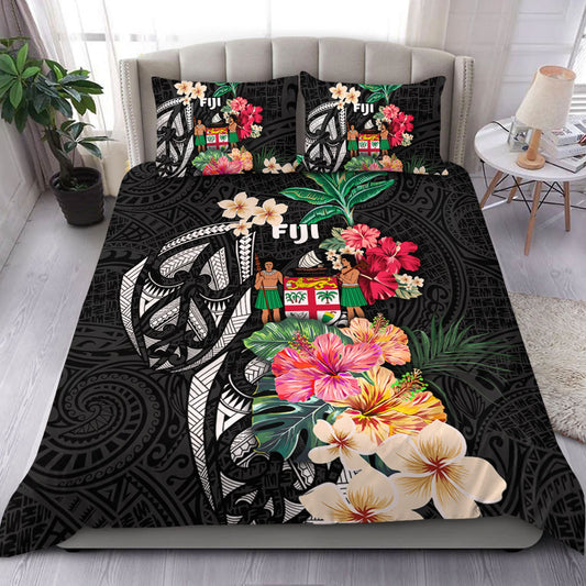 Fiji Bedding Set Coat Of Arms Polynesian With Hibiscus