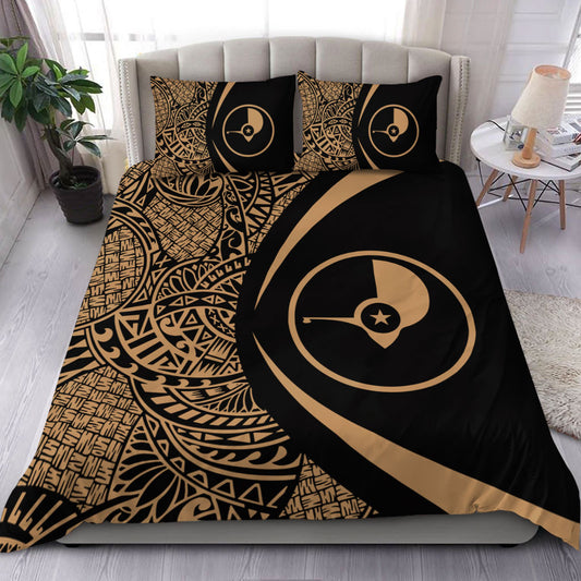 Yap State Bedding Set Lauhala Gold Circle Style