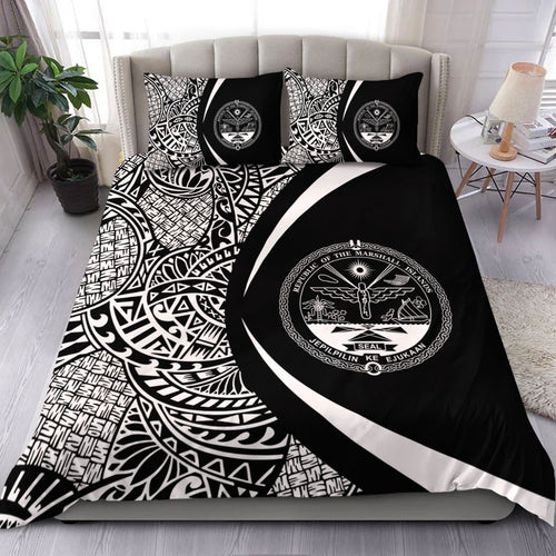 Marshall Islands Bedding Set Lauhala White Circle Style