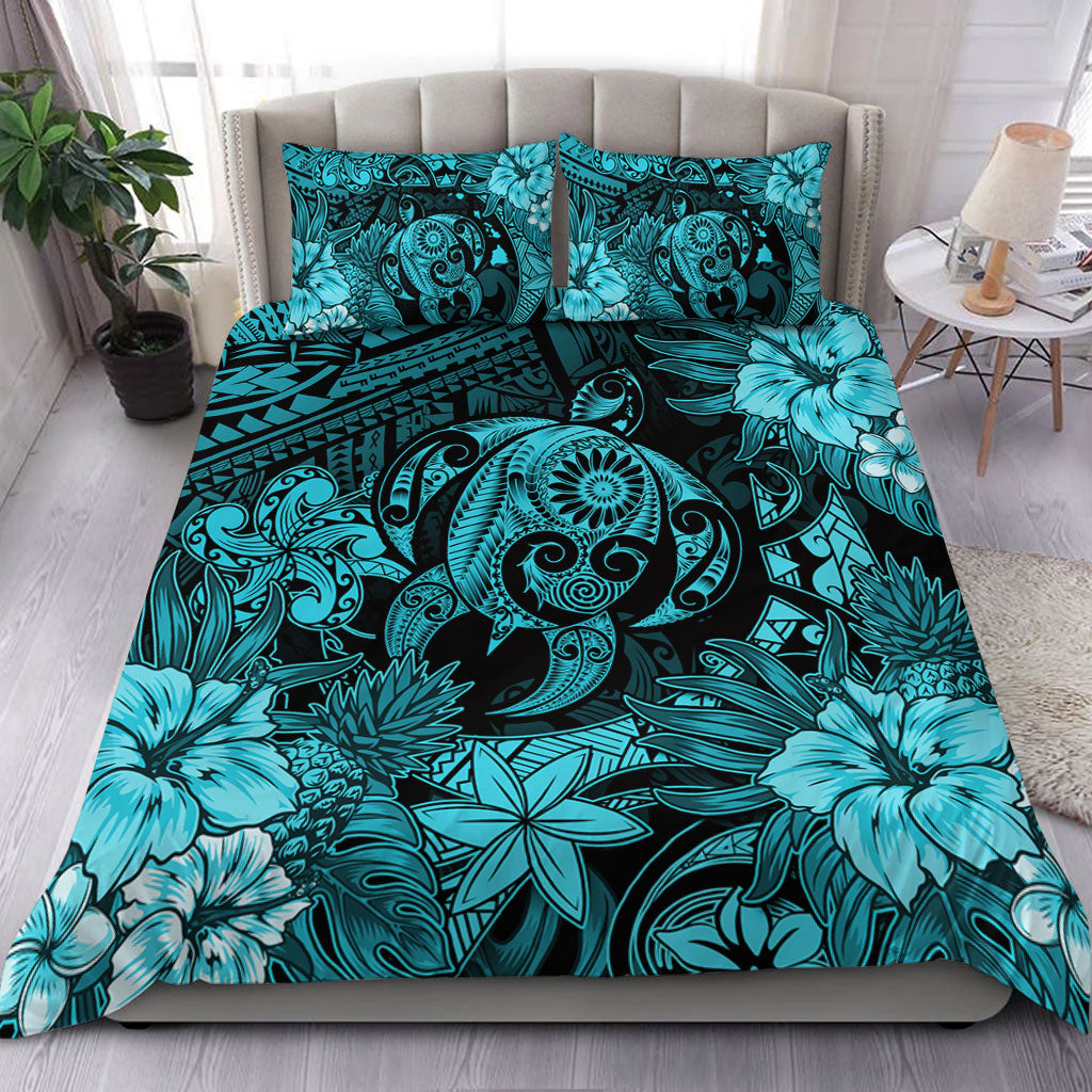 Hawaii Bedding Set Tribal Polynesia Sea Turtle Design Pacific Dream