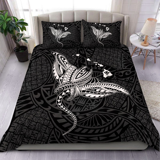 Hawaii Bedding Set Hawaiian Map Polynesian Tribal Ray Tattoo