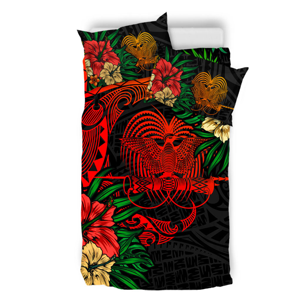 Papua New Guinea Bedding Set Polynesian Coat Of Arms Tropical