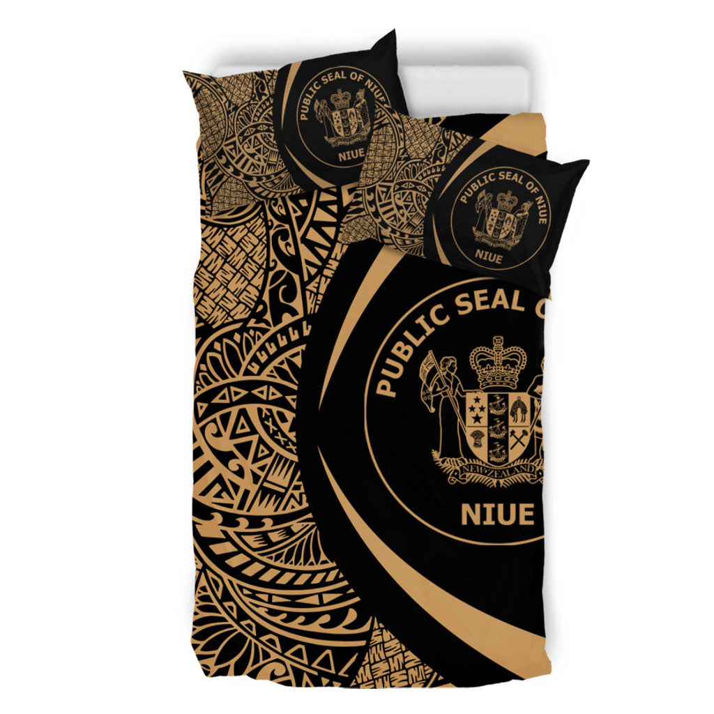 Niue Bedding Set Lauhala Gold Circle Style