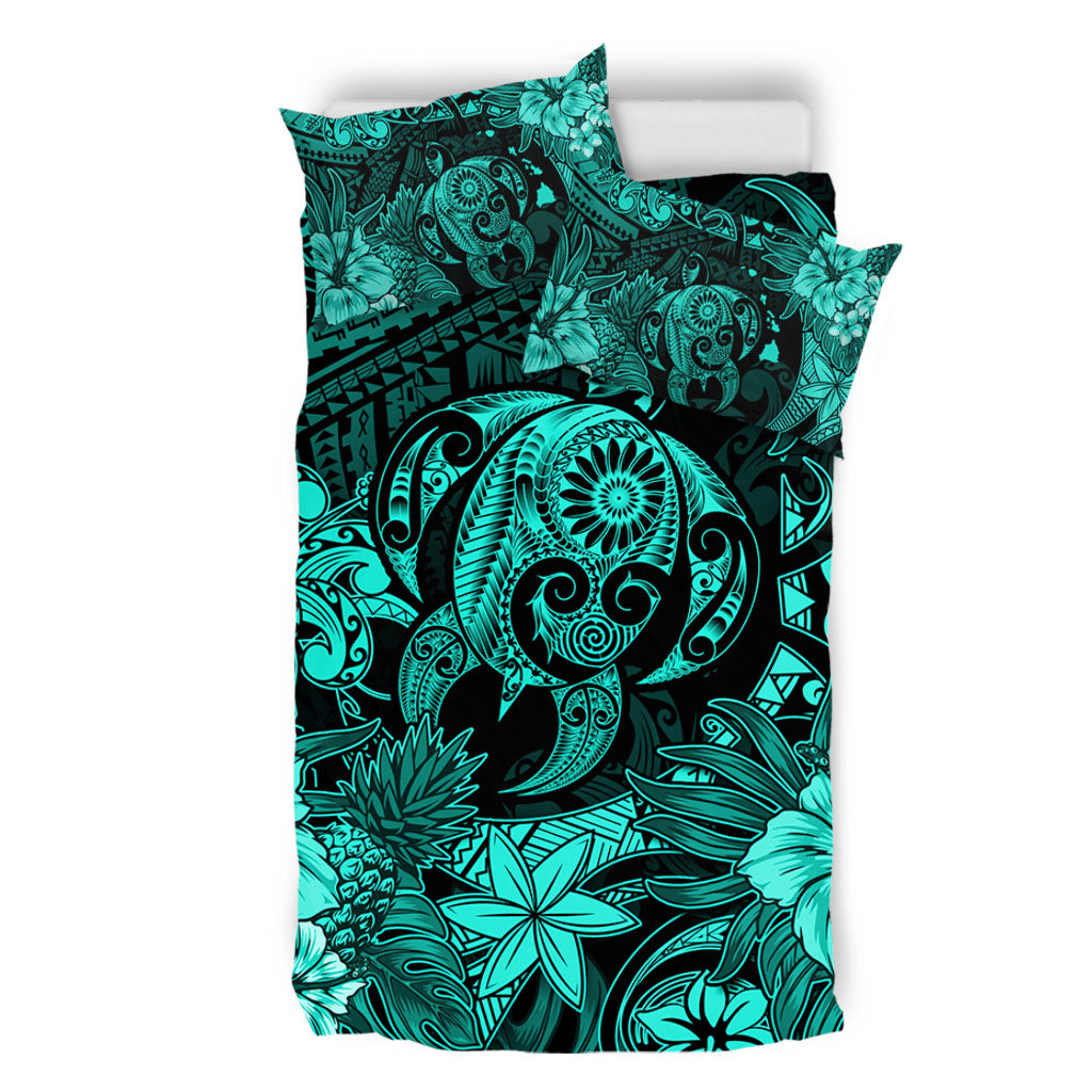 Hawaii Bedding Set Tribal Polynesia Sea Turtle Design Pacific Dream