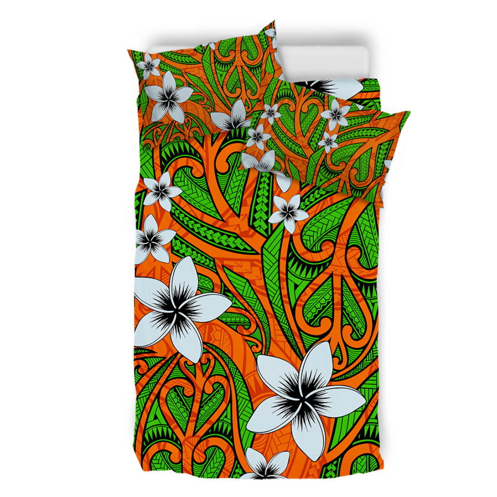 New Zealand Bedding Set Maori Pattern Plumeria