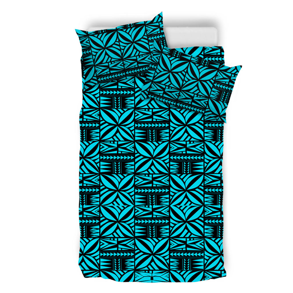 Samoa Bedding Set Design Stretch Print Fabric Turquoise