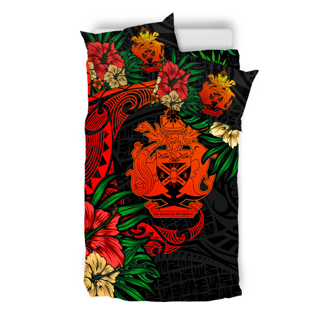 Solomon Islands Bedding Set Polynesian Coat Of Arms Tropical