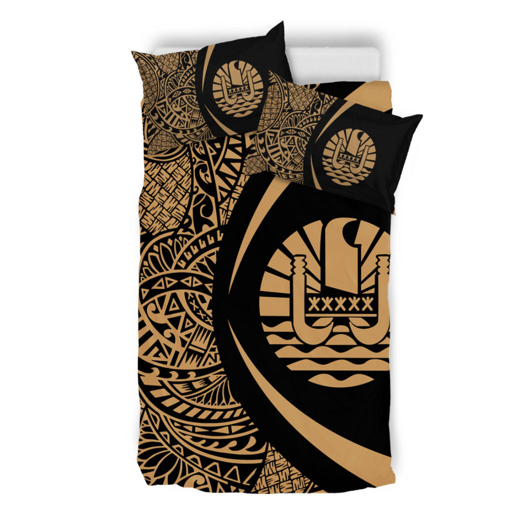 French Polynesia Bedding Set Lauhala Gold Circle Style