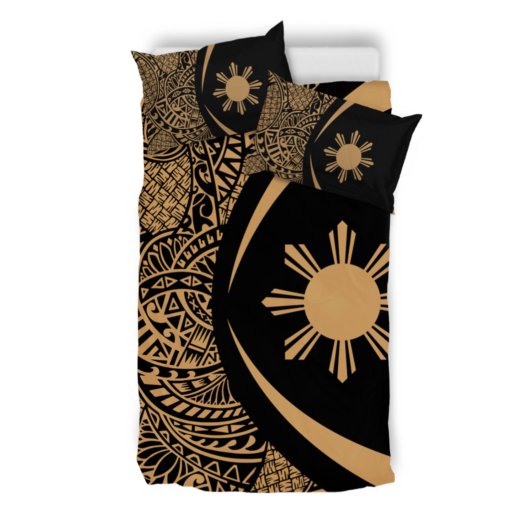 Philippines Filipinos Bedding Set Lauhala Gold Circle Style