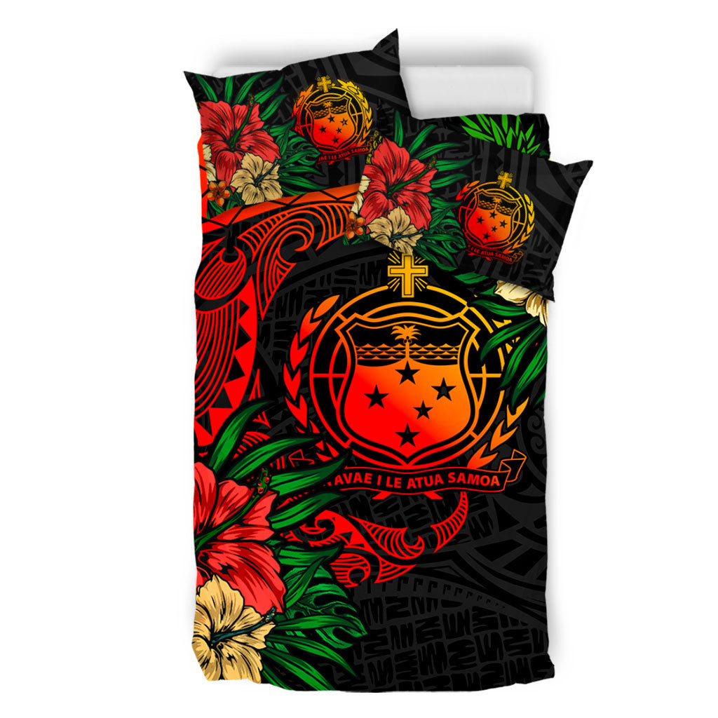 Samoa Bedding Set Polynesian Coat Of Arms Tropical